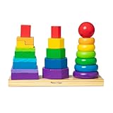 Melissa & Doug - Stapelspielzeug aus Holz, 25-teilig, Motorikspielzeug zum Sortieren und Stapeln, Für Kinder ab 2 Jahren