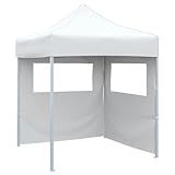 Profi-Partyzelt Faltbar mit 2 Seitenwänden, Xichuzi Pavillon, Faltpavillon, Lackierzelt, Faltzelt, Eventzelt, Rennzelt, Gartenpavillion, Sonnenzelt, Arbeitszelt, 2×2m Stahl Weiß