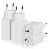 4 Pack 5W Ladegerät USB Netzteil Stecker Adapter, 1A/5V Ladestecker USB Steckdose Netzstecker Kompatibel mit iPhone Samsung Huawei Xiaomi Oppo (Weiß)