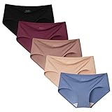 INNERSY Damen Slips Mehrpack Microfaser Unterhosen Hipster Mikro Modal Frauen Unterwäsche 5 Pack (M, Mehrfarbig)