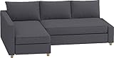 HomeTown Market Langlebig Friheten Sofa bezug, kompatibel mit IKEA Friheten-Schlafsofa, Eckbezug. Nur Sofabezug. (Polyester Dunkelgrau Right Longer)