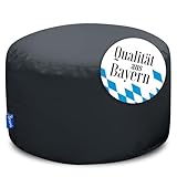 Bruni Pouf Sitzhocker L in Grau – runder Sitzpouf, Indoor und Outdoor als Fußhocker, Yoga-Sitzkissen, Meditationskissen geeignet, in Deutschland gefertigt