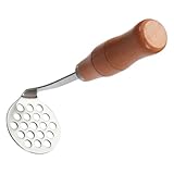 Garneck Kartoffelstampfer Edelstahl Robust Metall Kartoffelpresse Lebensmittelstampfer Utensil Gemüse Obst Handstampfer Holzgriff Zum Kochen Von Avocadobohnen Küchenutensilien