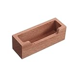 GARIOUANS Vintage Visitenkartenhalter aus Massivem Holz Hellbraun 11,5 X 4 X 4cm Visitenkartenorganizer für Büro und Empfang