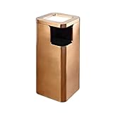 Mülleimer für den Außenbereich, Metall-Mülleimer mit Inneneimer, quadratisch, für den Innen-/Außenbereich oder die gewerbliche Nutzung, Silber, 30,5 x 62,9 cm