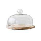 Käseplattenabdeckungs-Set aus Holz mit drehbarem 20,3 cm / 25,4 cm / 25,4 cm / 27,9 cm Kuchenständer, für Restaurant und Zuhause, Steakplatte und Gebäckblech (Khaki, 24,6 x 24,6 x 17,8 cm)