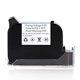 PHOVYAFI Kompatible Tintenpatrone JS12 JS12M 600 UG I 12,7 mm Kompatibel mit tragbare Tintenstrahldrucker Schneller Trocknungslösungsmittelkassette 1PC(1 Black)