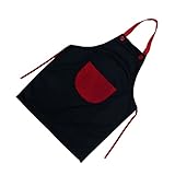 Kisangel 1 Stück Kleidung bemalen Künstlerschürze Malschürze Schürze mit Tasche Kinderschürze Schürzen für Kunstmalerei Black