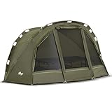 Lucx Puma Angelzelt 1 Mann - Bivvy Karpfenzelt mit herausnehmbarer Bodenplane, Moskitonetz & 10.000 mm Wassersäule - wasserdichtes Carp Dome Zelt inkl. Tragetasche