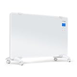 TROTEC Glaskonvektor Elektroheizung TCH 2010 E – Heizleistung 1000 W / 2000 W – Elektrische Heizung mit Thermostat, Timer-Funktion, energiesparend, weiß