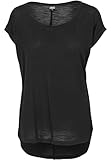 Urban Classics Damen Dames Long Back Shaped Slub Tee T Shirt, Schwarz (Black 7), L EU