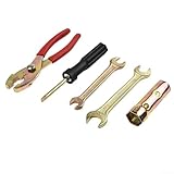 Gdfnmogo Motorrad-Werkzeugset, 5-teiliges Zangen- und Schraubenschlüssel-Set aus Aluminiumlegierung, mit Aufbewahrungstasche, kompatibel mit CBR-, CB-, VFR-, VT- und Hornet-Modellen