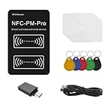 Muuoeou RFID Smart Chip Reader PM PRO Decoder+5XUID Schlüsselanhänger+5XCUID Karte NFC Schlüssel Kopierer 13,56Mhz 125Khz Badge Schreibtoken Klon