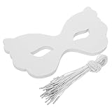 TOYANDONA Weiße Selbstgemacht Papiermaske Schmetterling mit Elastischem Band Bemalbare Halbgesichts Kostümmaske für Karneval Halloween Bastelspaß