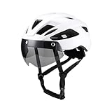 Begchy Fahrradhelm für Erwachsene, Leichtes Microshell, Herren Damen, Empfohlene Passformanpassung mit Windschutzscheiben-Passform 57-62 cm für Radfahren, Weiß