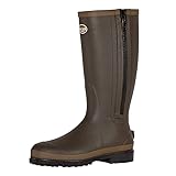 TRACKER Neopren Gummistiefel, Jagdstiefel Winter, thermo gefüttert, für Herren & Damen, mit Reißverschluss, wasserdicht, Größe 42