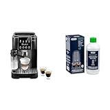 De'Longhi Magnifica Start ECAM222.60.BG, Kaffeevollautomat mit LatteCrema-Milchsystem für Automatischen Cappuccino, 4-Direktwahl-Tasten, Touchscreen, x2-Funktion, Schwarz/Grau mit DLSC 500 Entkalker