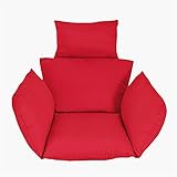 CENPENYA Hängematte, Stuhlkissen, Kissen aus Rattan, zum Aufhängen, abnehmbar, großes Sitzkissen für Hollywoodschaukel, Garten, Schaukel, Terrasse, Patio (rot)