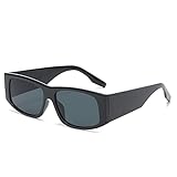 Damen-Sonnenbrille, quadratisch, großer Rahmen, Outdoor, Urlaub, UV400, Fahren, Retro, Pendler-Sonnenbrille, Geschenk (Color : A, Size : 1)