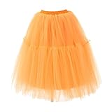 AMDOLE Womens Wedding Dress Petticoat Rockabilly Tutu Skirt Puffy Slips Underskirt Ballet Skirt Petticoats Halloween Röcke (Orange, One Size)