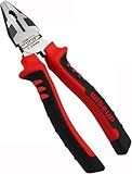 WISEUP Kombizangen Electrical 8-inch Industrial Cr-V Chrome Diagonal Pliers with Side Cutting High Leverage Electrical Pliers Cuts Copper, Aluminum, Screw