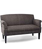 CAVADORE 2-Sitzer Küchensofa Malm, Sitzbank für Küche oder Esszimmer in Lederoptik, Inkl. Armteilverstellung, Federkern und moderner Kontrastnaht, 152 x 97 x 78, Mikrofaser: grau