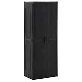 Generisch Gartenschrank Schwarz 65x45x172 cm PP Rattan,jiangboyue-151237