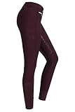 RIDERS CHOICE Damen Reithose mit Silikonvollbesatz und Handytasche - RidersDeal Collection für Reiter, Plum, 42