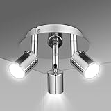 URAQT Deckenstrahler LED, Deckenstrahler 3 Flammig GU10 Strahler Deckenleuchte LED Deckenleuchte 330°Schwenkbar Deckenspots Modern Flurlampe Strahler Deckenspot für Küche Wohnzimmer Schlafzimmer