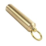 PEPLAYTAL 1 Stück Medizinflasche Aus Messing Mini -flasche Medizin Veranstalter Hängender Pillenbehälter Flasche Überlebenspille Outdoor-pillendose Flasche Für Campingpillen Golden