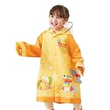 Regencape für Jungen und Mädchen, wasserdicht, für Kinder, mit Kapuze, Regenponcho, Regenponcho, Regenponcho, Regenponcho, Regenponcho, Fahrrad, Regencape, Wandern, Regenjacke, wasserdicht, Orange, 38