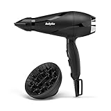 BaByliss Shine Pro 2200 Haartrockner – 2200W, Ionen-Technologie, Anti-Frizz-Effekt, inklusive Diffusor & Düse, Hergestellt in Italien, Schwarz, 6713DE