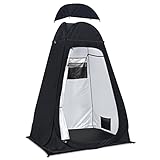 Camping Toilettenzelt riggoo Duschzelt Pop Up Umkleidezelt Privatsphäre Toilette Umkleidekabine Lagerzelt Mobile Outdoor WC Zelt für Camping & Beach, mit Tragetasche(UV 50+) (Schwarz)