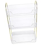 TOPBATHY dreistöckiges Regal Einheit Halter Veranstalter Badezimmer-Arbeitsplattenregal Lagerregale Aufbewahrung Kommode Organizer Toilettenartikel-Organizer für Badezimmer Rostfreier Stahl