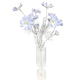Hariendny Kunstblumen, 2 Stück Hellblau Blumen, Kosmos Pflanzen, Künstliche Blumen für Drinnen und Draußen, Stoffblumen Dekoration und Kunsthandwerk für Hochzeit, Bankett, Blumenparty, Zuhause