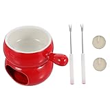 Mikinona 1 Set Fondue Schokoladenofen Schokoladenschmelzofen Cremefondue Keramik Schmelztiegel Keramik Schokoladenfondue Keramikfondue Küchenzubehör Fondue Mit Kerze Küchenfondue