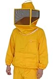 URBANSBEE Imkerjacke aus professioneller Baumwolle für Overall Imkerei mit quadratischem Hut Maske Schleier Beekeeping Jacket Imker Hemd Schutz