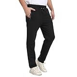 JustSun Jogginghose Herren Baumwolle Trainingshose Männer Sporthose Lang Herren Sweatpants Freizeithose Fitness Hosen Herren mit Reißverschlusstaschen Schwarz XXL