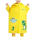 Regencape Kinder Unisex Cartoon Dinosaurier Regen Poncho Mit Kapuze Leichte Wasserdicht Regenanzug Wiederverwendbar Regenponcho Regenschutz Outdoor Regenjacke Für Mädchen Jungen