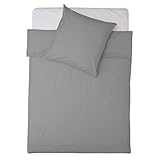 Lumaland Premium Bettwäsche mit hochwertigem YKK Reißverschluß | Bettbezug 155 x 220 cm & Kissenbezug 80 x 80 cm | Everyday Ganzjahres Bettbezug-Set