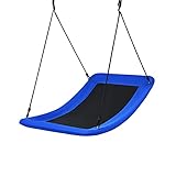 DREAMADE Nestschaukel eckig 150×80cm, Kinderschaukel bis 150KG belastbar, Baumschaukel mit 100-180cm verstellbaren Seil, für Kinder & Erwachsene, für Indoor & Outdoor (Blau)