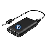 ORIA Bluetooth Aux Adapter, 2 in 1 Bluetooth 5.3 Empfänger Musik Adapter, Mini Audioempfänger, für Heimstereo, Kopfhörer, Lautsprecher, Laptop (Typ-C Aufladung)