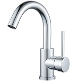 Rainysprit Wasserhahn Bad 360° Drehbar, Edelstahl Waschtischarmatur Armaturen Waschbecken Hoch, Einhebelmischer Waschbecken für Badezimmer/Küche, Auslaufhöhe 150 mm, Chrom