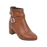 Damen Stiefel Frauen Schnürstiefel Stiefel Boots Übergangsstiefel Plateaustiefel Leicht Gefüttert Stiefel Winterstiefel Stiefeletten Warme Biker Boots Retro Pu Ankle Boots Stiefel (Brown, 40)