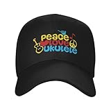 YUHUPMXAV Ukulele Love Peace Baseballkappe Bergsteiger Luxushut Militärmütze Mann Frauen Frauen Männer