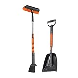 WJnflQN Eiskratzer für Auto – Schneebesen mit Rakel | 360 Grad schwenkbarer Bürstenkopf Entferner Schaufel für Auto SUV LKW Windschutzscheibe Fenster Reinigung Winter