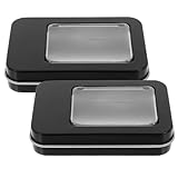 BESPORTBLE 2 Stück Kleiner Aufbewahrungsbox aus Weißblech mit Sichtfenster Kompakte Metallbox für Schmuck Münzen und Abzeichen Platzsparend und Stabil für Haushalt und Reisen