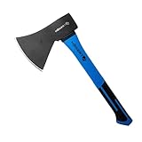 HÖGERT TECHNIK Äxte 1000g mit Glasfaserstiel - Universalaxt zum Spalten und Hacken, ergonomischer Rutschfester Griff, gehärtetes Axtblatt 47-55 HRC, Stiel aus HDL-Glasfaser, gefertigt nach DIN 5131