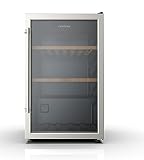 Corbero CFKWC61SW Weinkühlschrank, 126 l, 61 Flaschen, Glastür, LED-Display, 2 Holzböden, Temperaturbereich 5-20 °C, Energieeffizienzklasse G, Weinkühlschrank, Schwarz