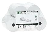 HeiGroup HeiPOS - 5x Kassenrollen Thermorollen - 57 mm x 25 m x 12 mm - 55 g/m² Papier - Für EC-Cash, Kreditkarten Kassensysteme und mehr